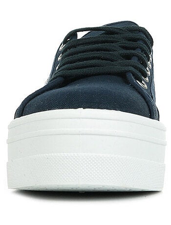 Baskets à Plateforme en Toile Pour Femme