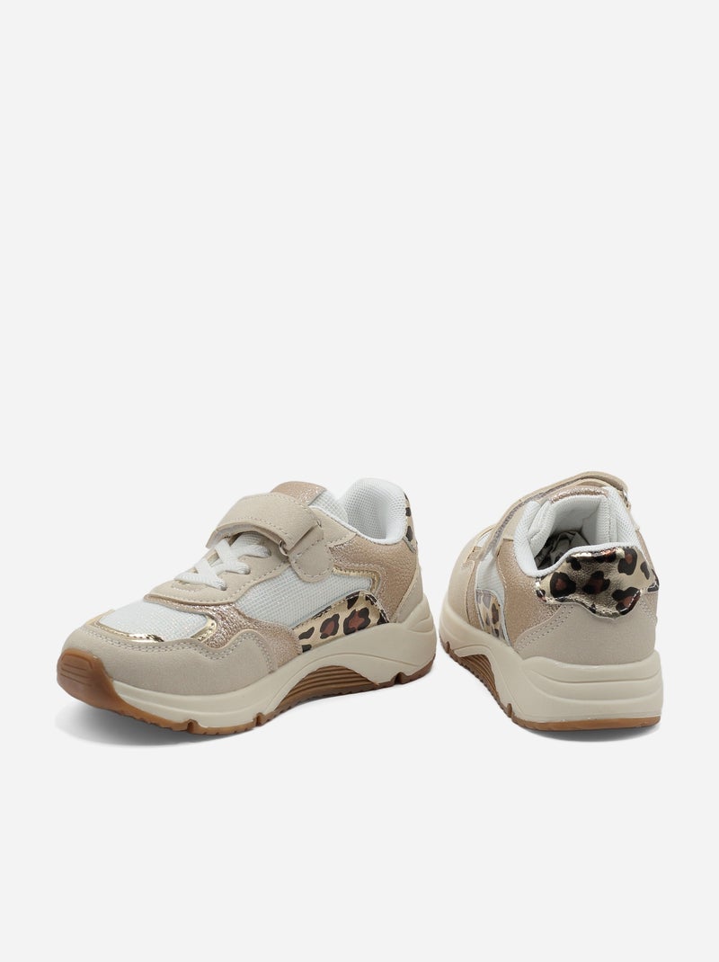 Baskets à détails pailletés Beige - Kiabi