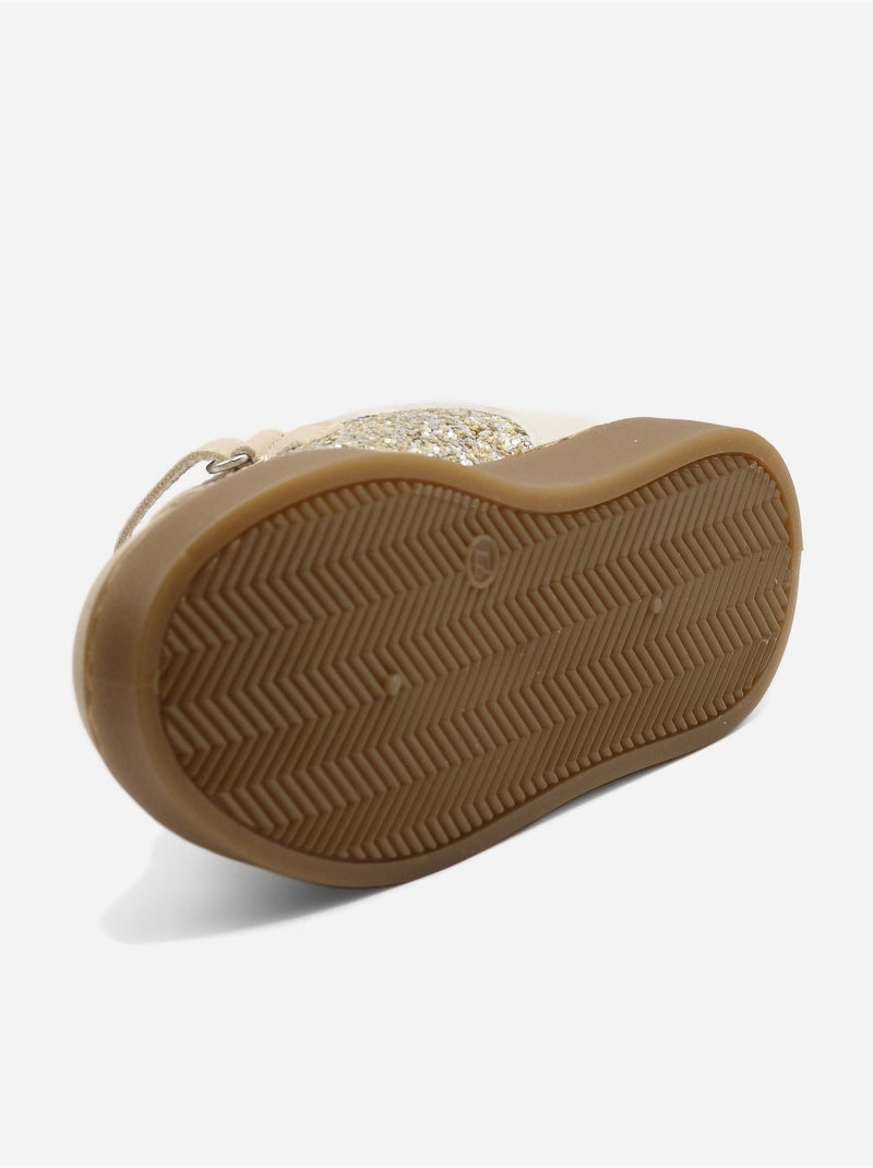 Baskets à détails pailletés Crème - Kiabi