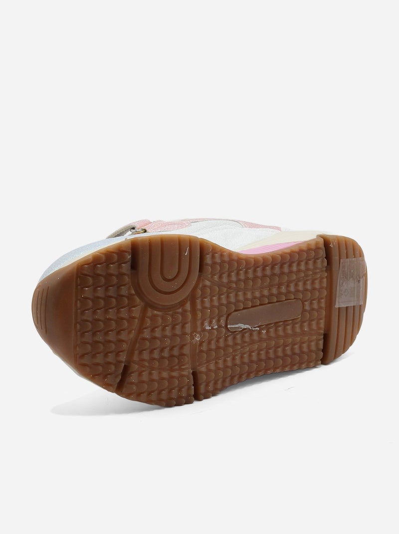 Baskets à détails pailletés Rose - Kiabi