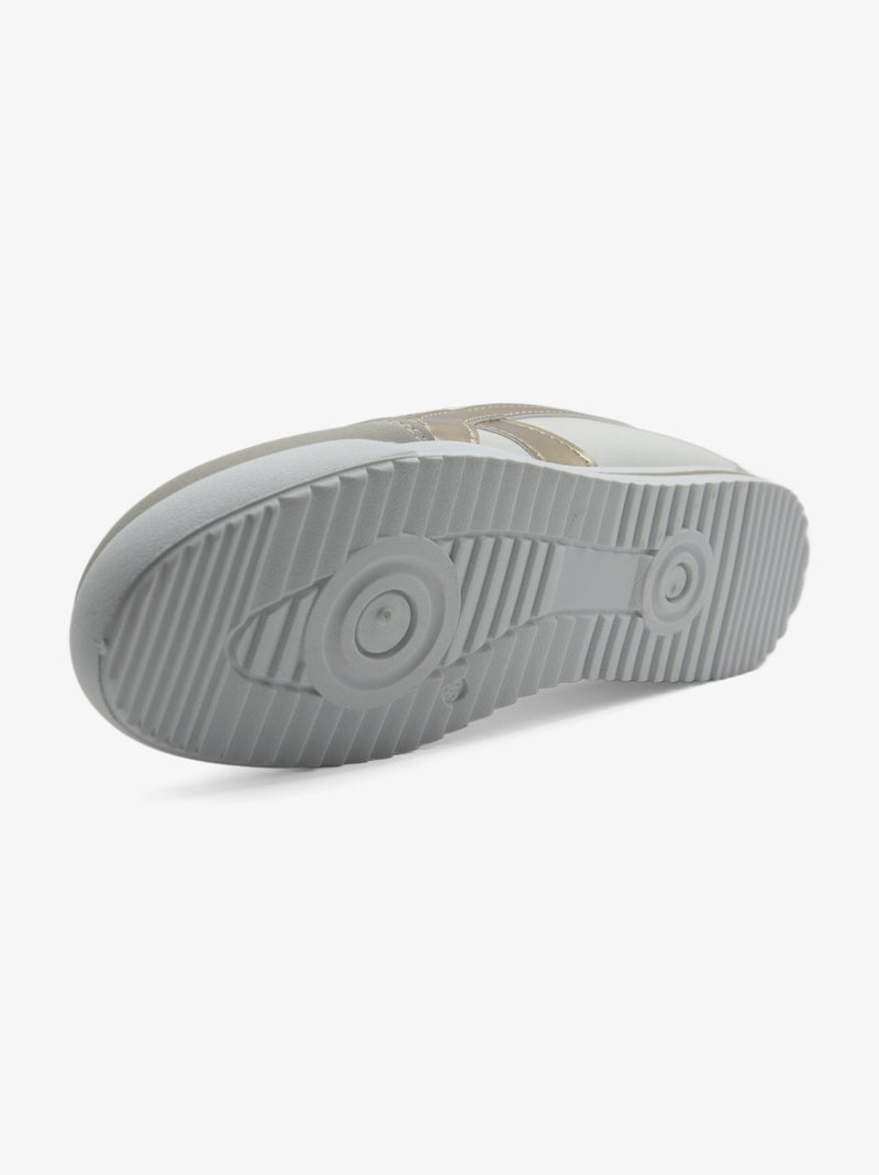 Baskets a lacets - C M Blanc Doré - Kiabi