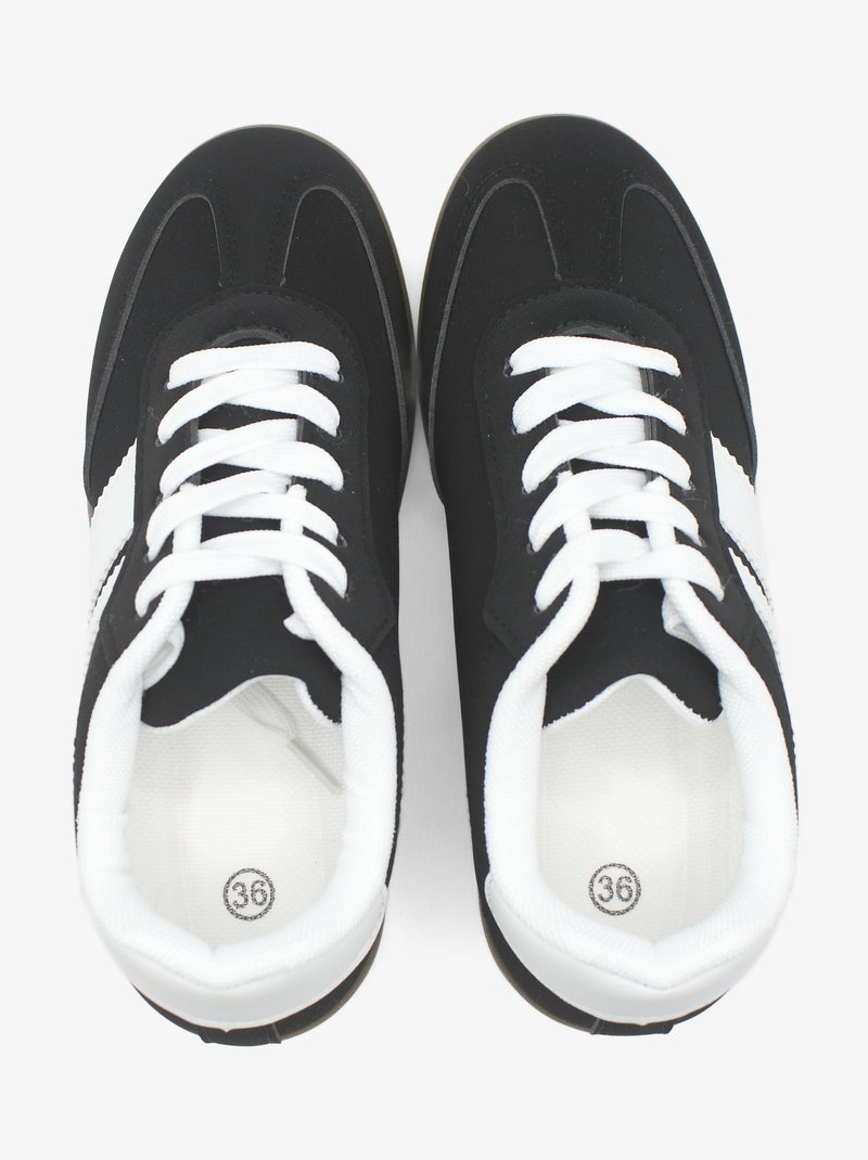 Baskets a lacets - C M Noir - Kiabi