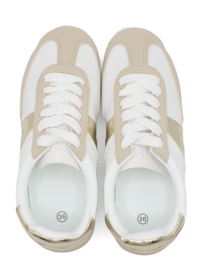 Baskets a lacets Beige - Kiabi