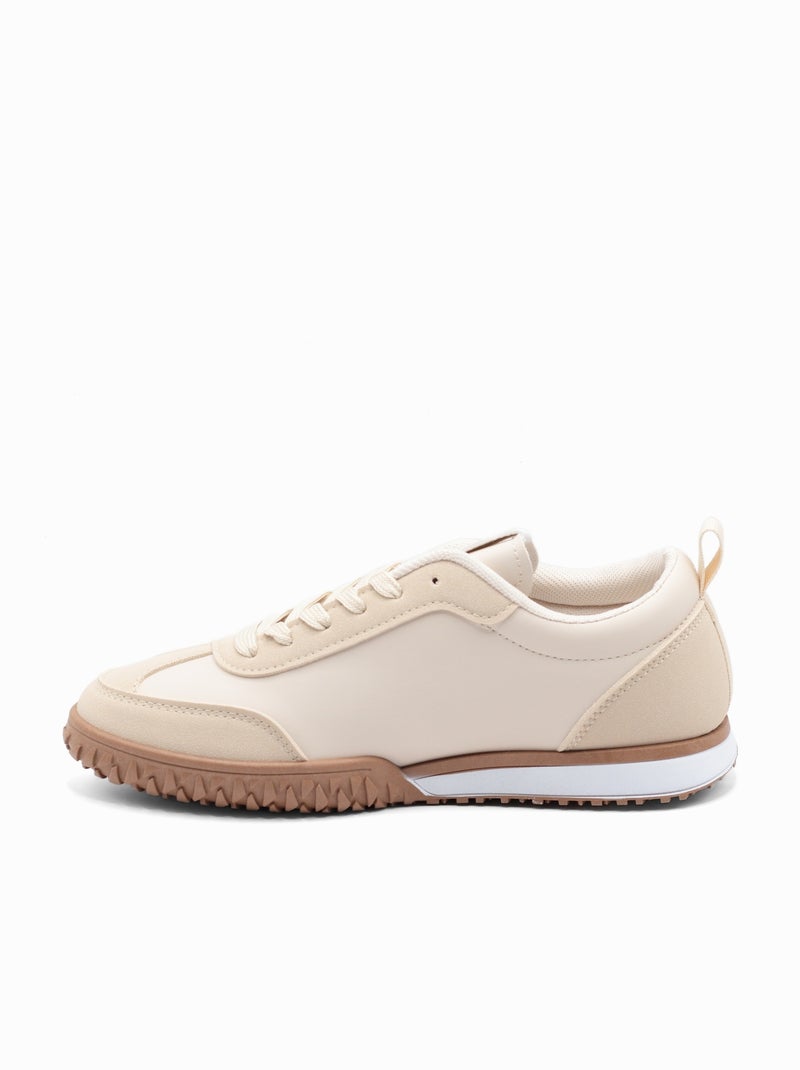 Baskets a lacets Beige - Kiabi