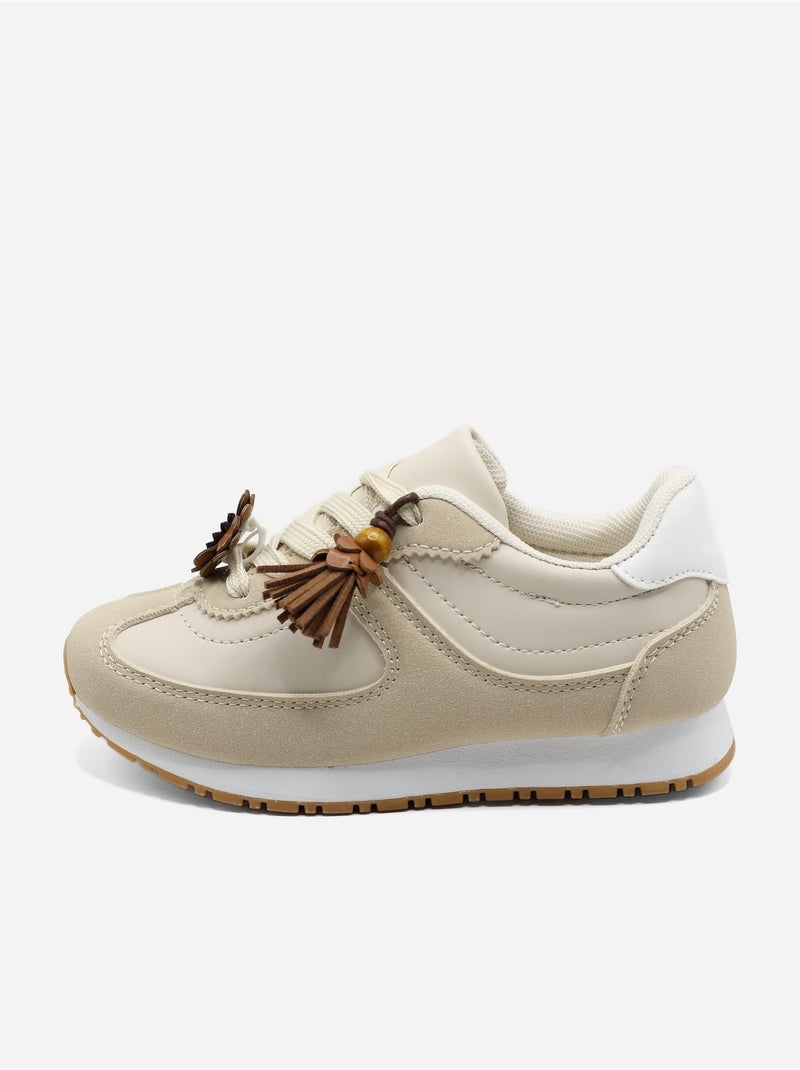 Baskets a lacets Beige - Kiabi