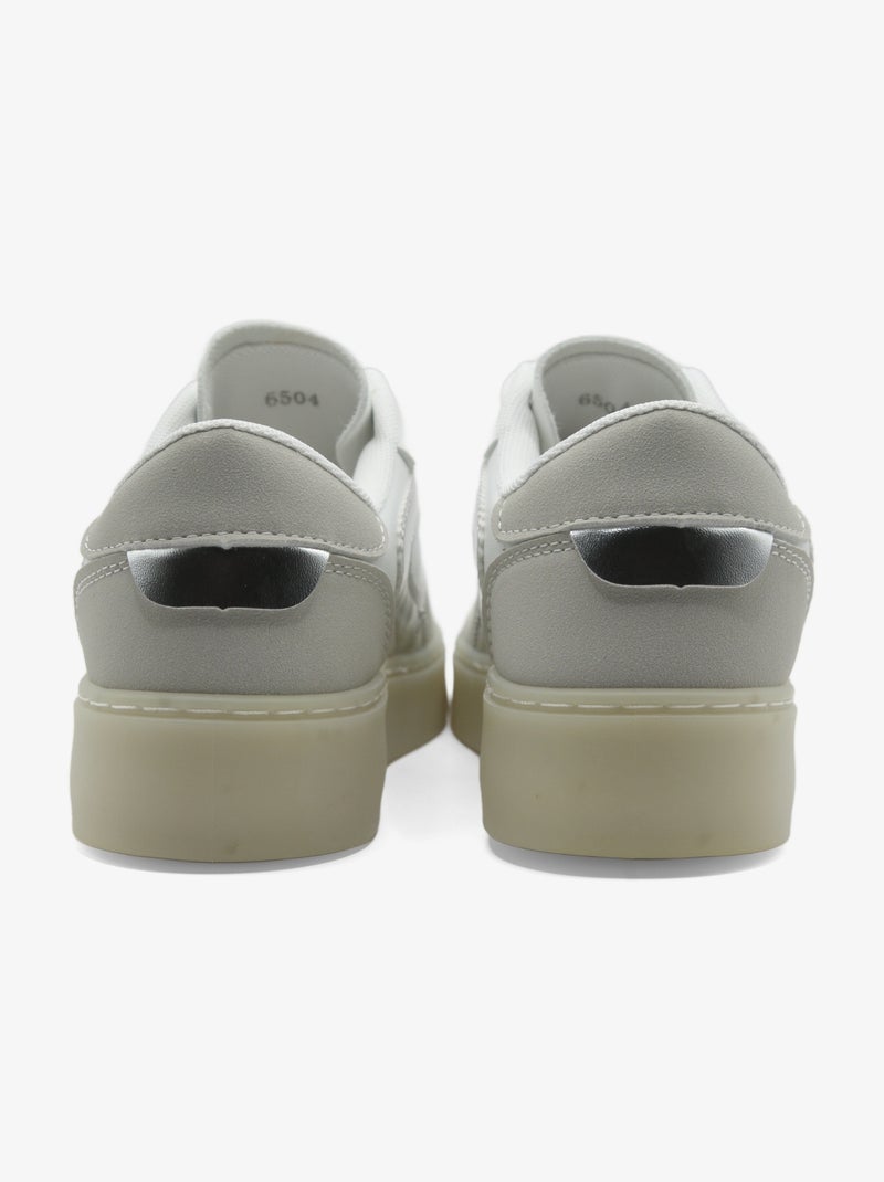 Baskets a lacets Blanc Gris - Kiabi