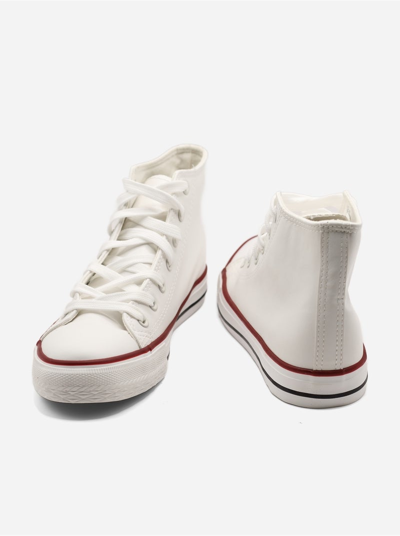 Baskets a lacets Blanc - Kiabi