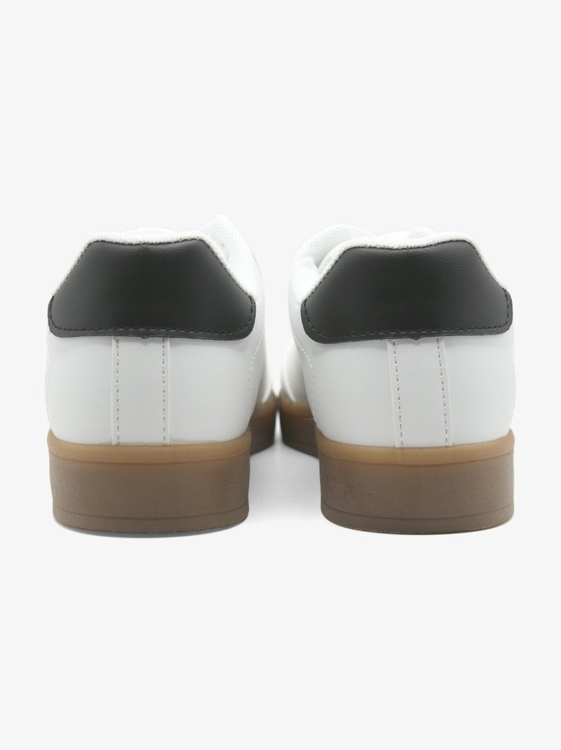 Baskets a lacets Blanc Noir - Kiabi