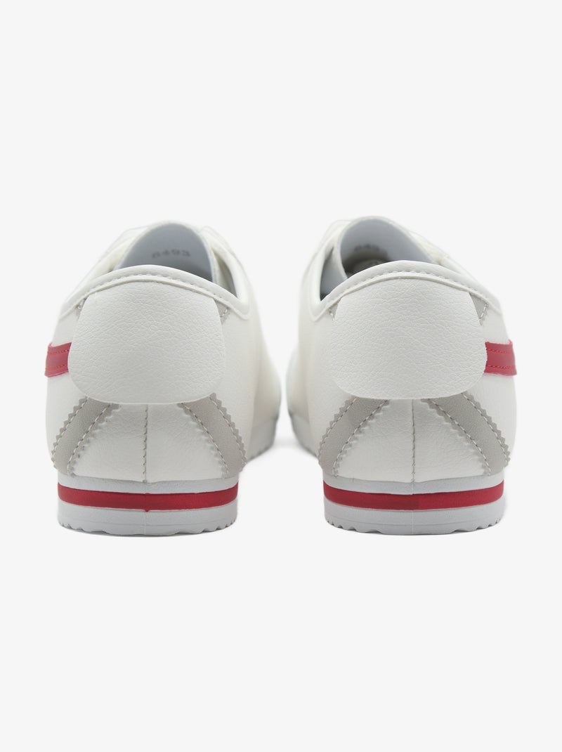 Baskets a lacets Blanc Rouge - Kiabi