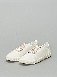 Baskets à lacets en toile - Kiabi
