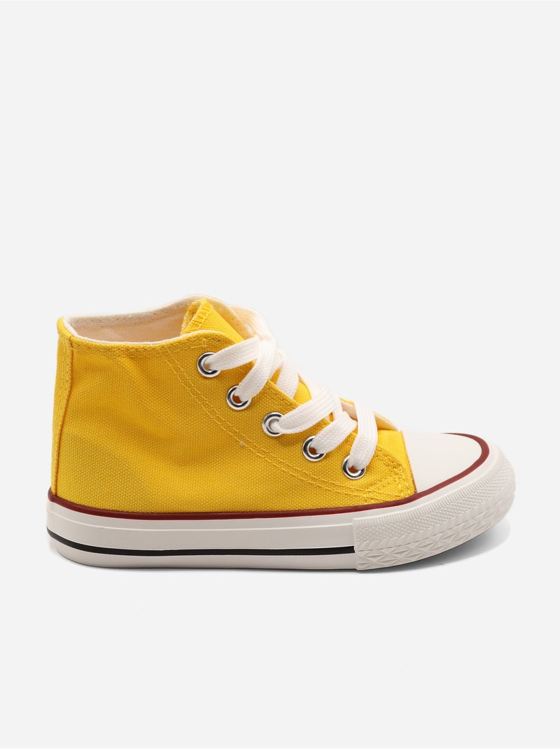 Baskets a lacets Jaune - Kiabi