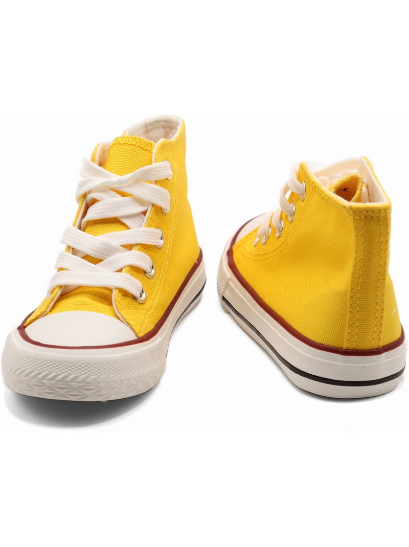 Baskets a lacets Jaune - Kiabi