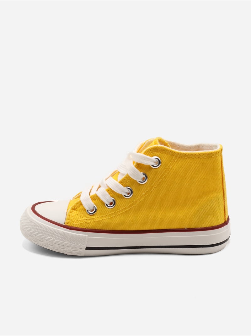 Baskets a lacets Jaune - Kiabi