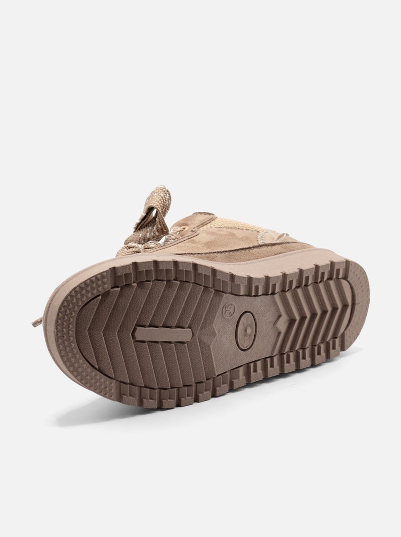 Baskets a lacets Kaki - Kiabi