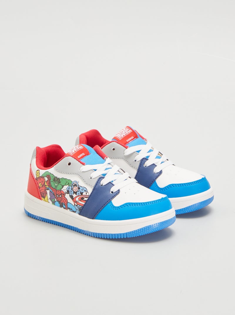 Baskets à lacets 'Marvel' Blanc/rouge/bleu - Kiabi