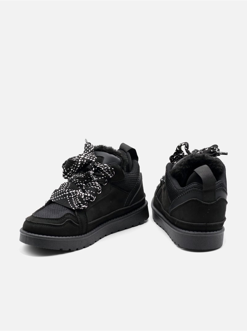 Baskets a lacets Noir - Kiabi