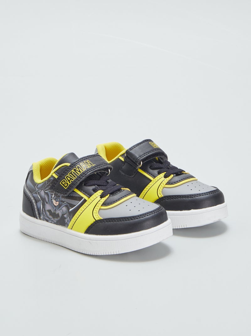 Baskets à lacets + scratch 'Batman' Noir/jaune - Kiabi