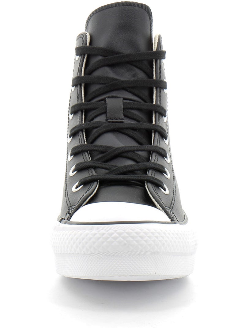 Baskets à Plateforme en Cuir Converse Noir - Kiabi