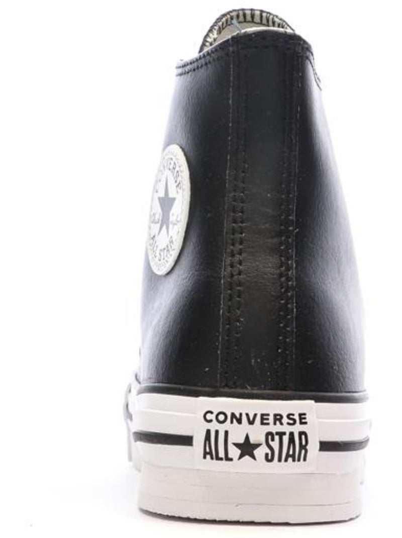 Baskets à Plateforme en Cuir Converse Noir - Kiabi