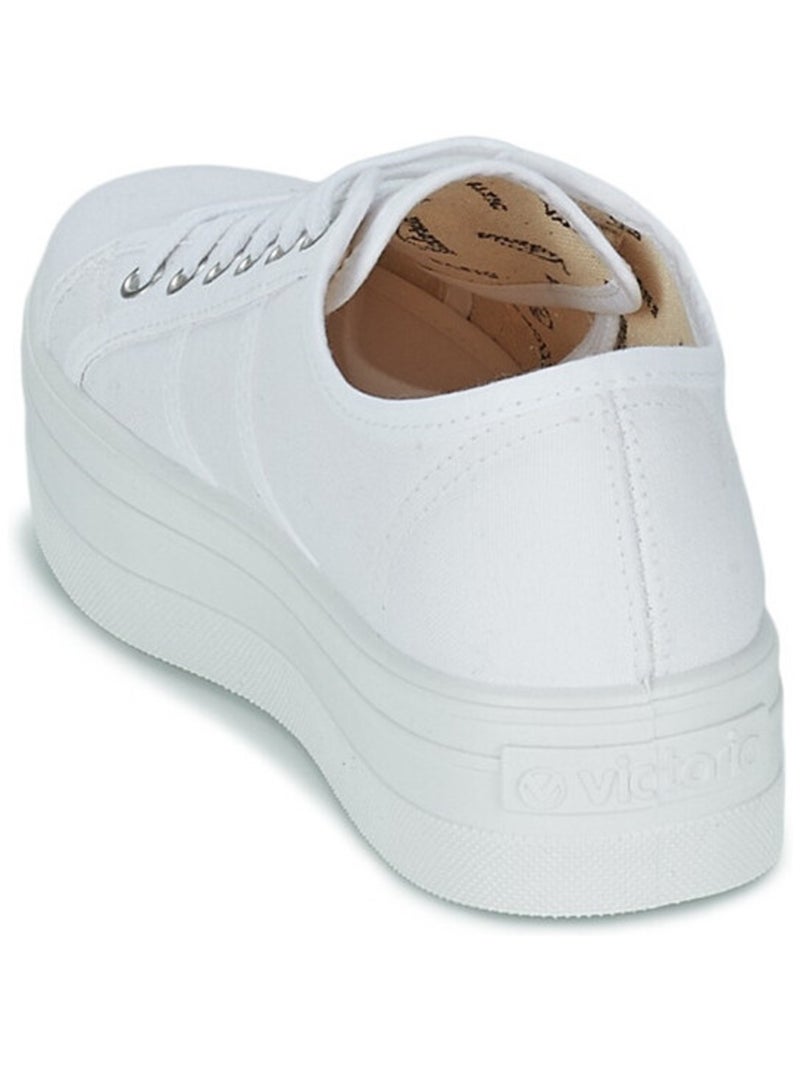 Baskets à Plateforme en Toile Pour Femme Blanc - Kiabi