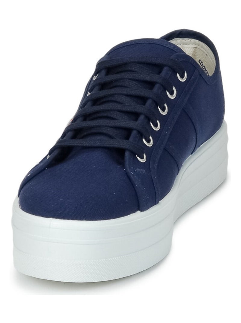 Baskets à Plateforme en Toile Pour Femme Bleu - Kiabi