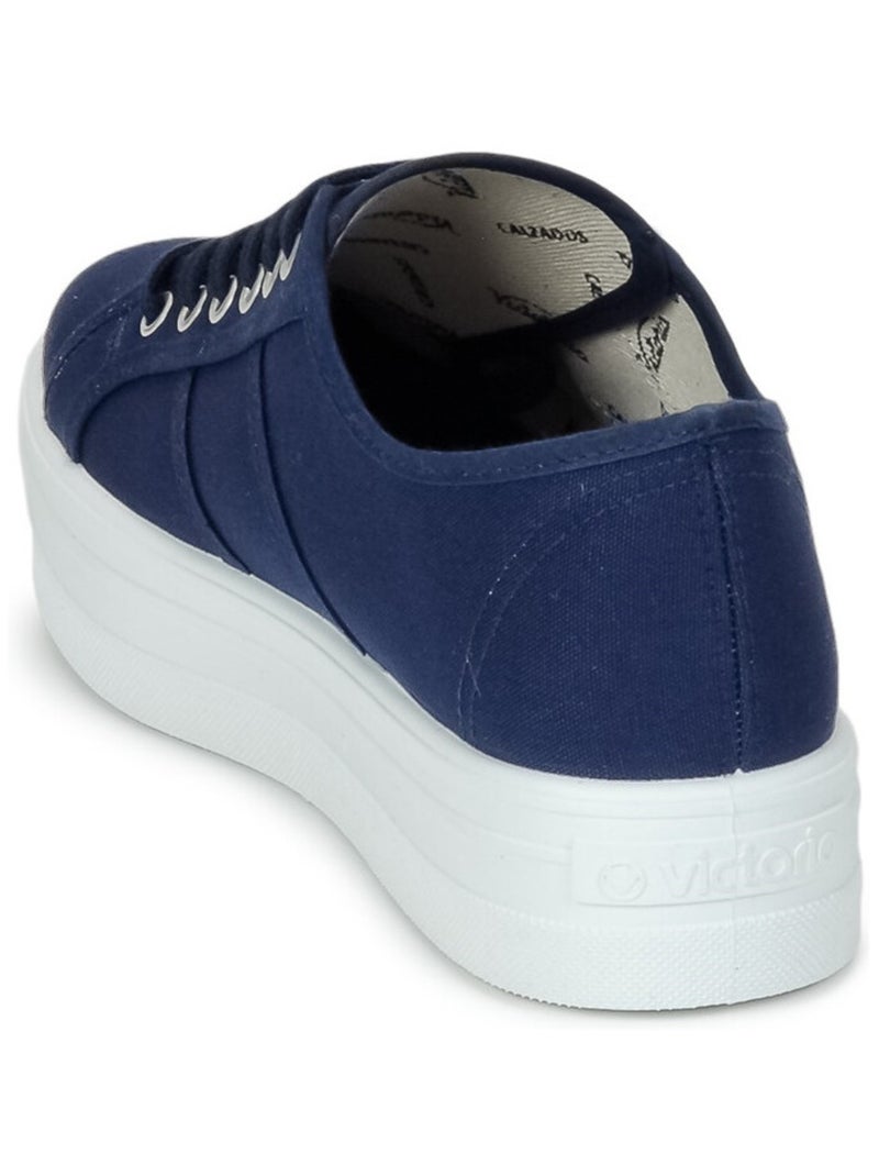 Baskets à Plateforme en Toile Pour Femme Bleu - Kiabi