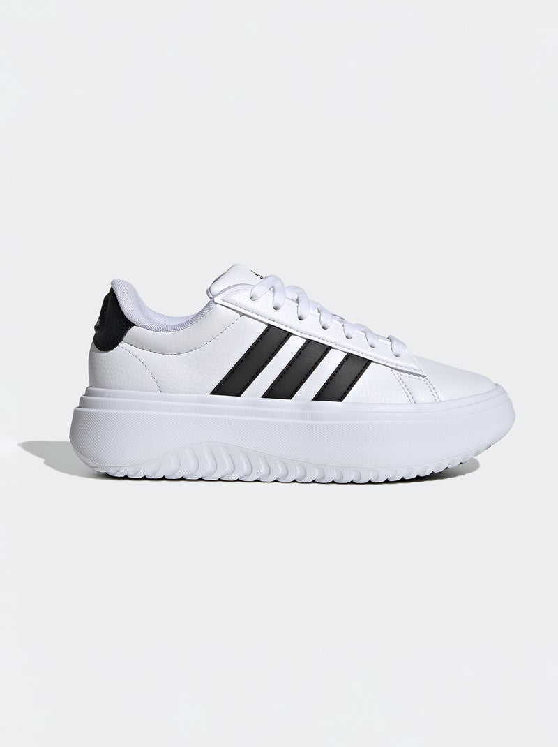 Baskets à plateforme 'Grand Court' 'Adidas' blanc - Kiabi