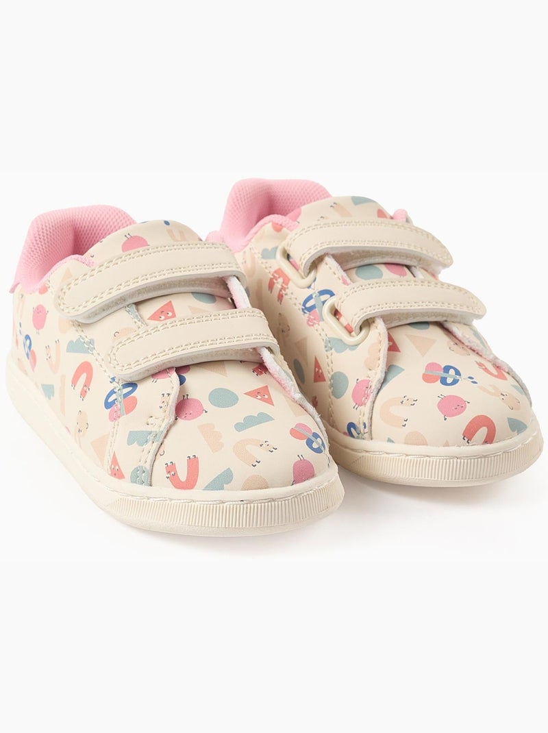 Baskets à Scratch avec Motif Rose clair - Kiabi