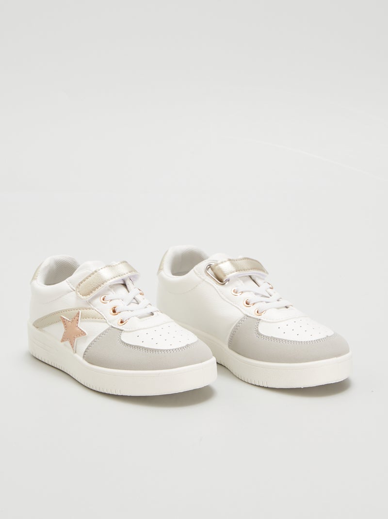 Baskets à scratch avec motifs 'étoiles' Blanc - Kiabi