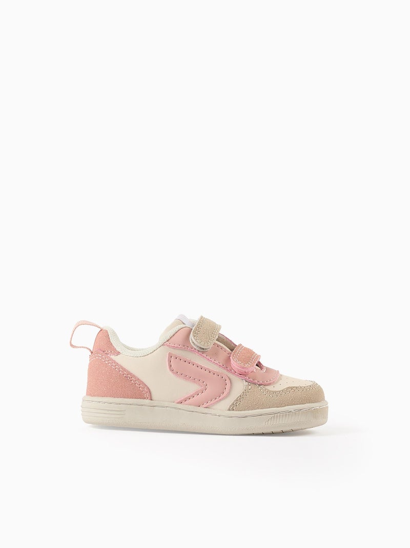 Baskets à Scratch Beige/Rose - Kiabi