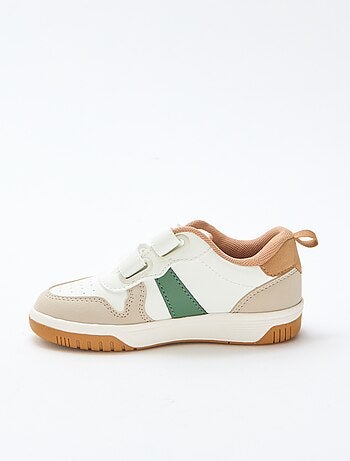 Baskets à scratch en simili quadricolore