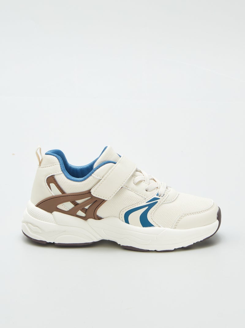 Baskets à scratch et lacets Beige - Kiabi