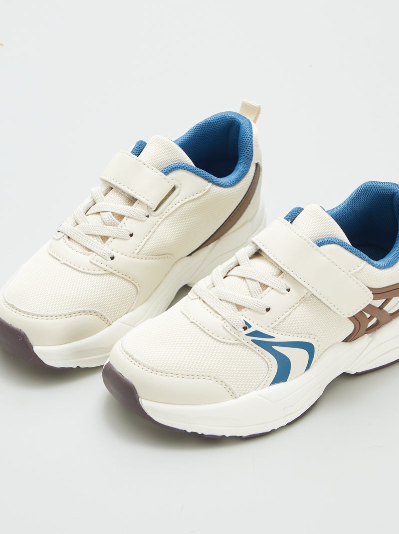 Baskets à scratch et lacets Beige - Kiabi