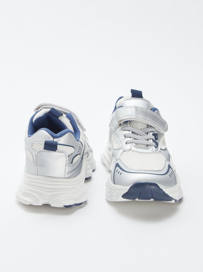 Baskets à scratch et lacets BLANC - Kiabi