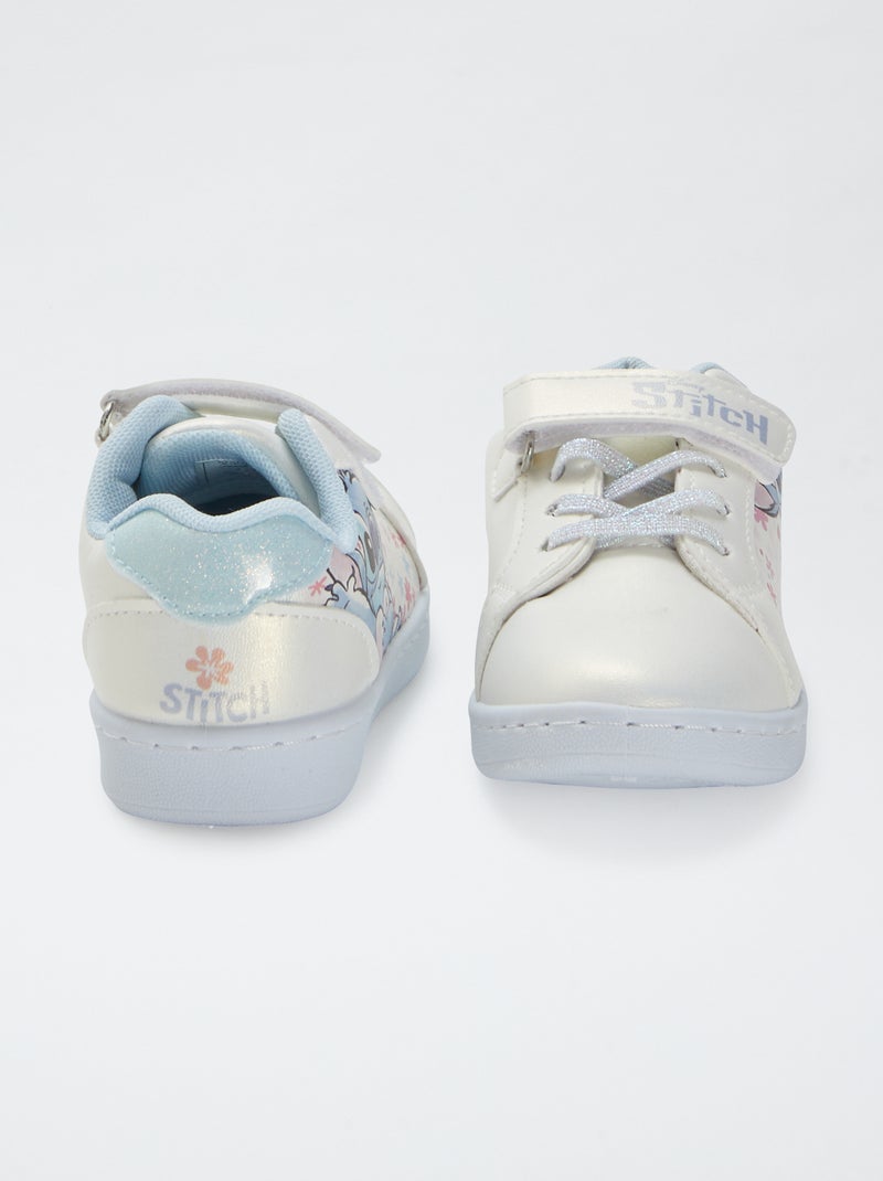 Baskets à scratch + lacets élastiqués 'Stitch' 'Disney' Blanc - Kiabi