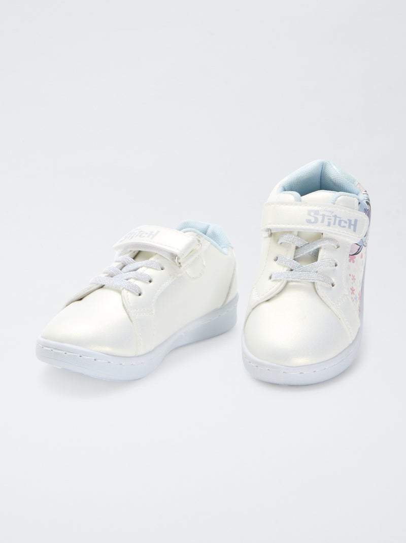 Baskets à scratch + lacets élastiqués 'Stitch' 'Disney' Blanc - Kiabi