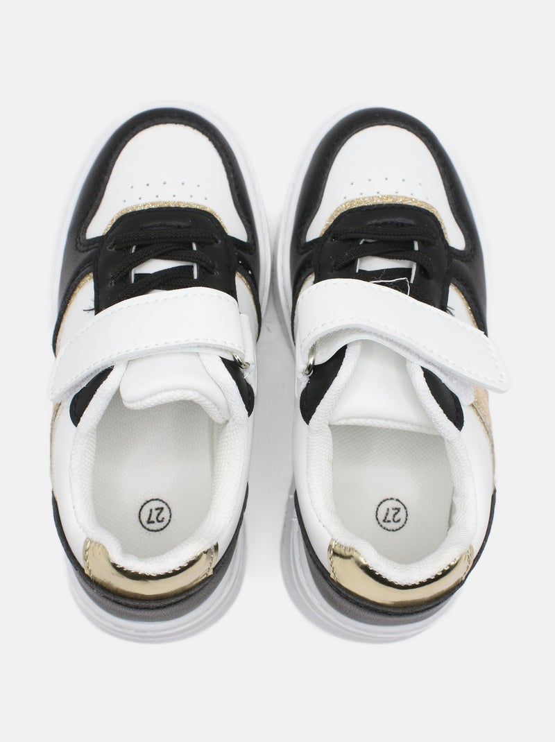 Baskets à scratch Noir Blanc - Kiabi