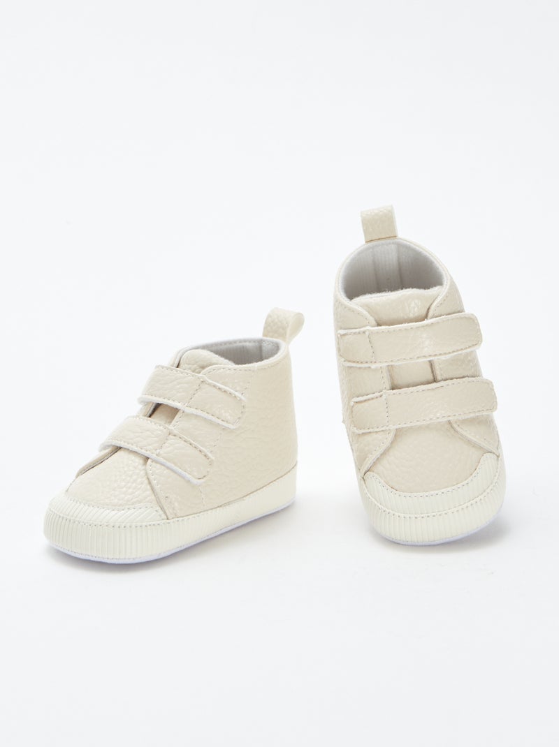 Baskets à scratchs BEIGE - Kiabi