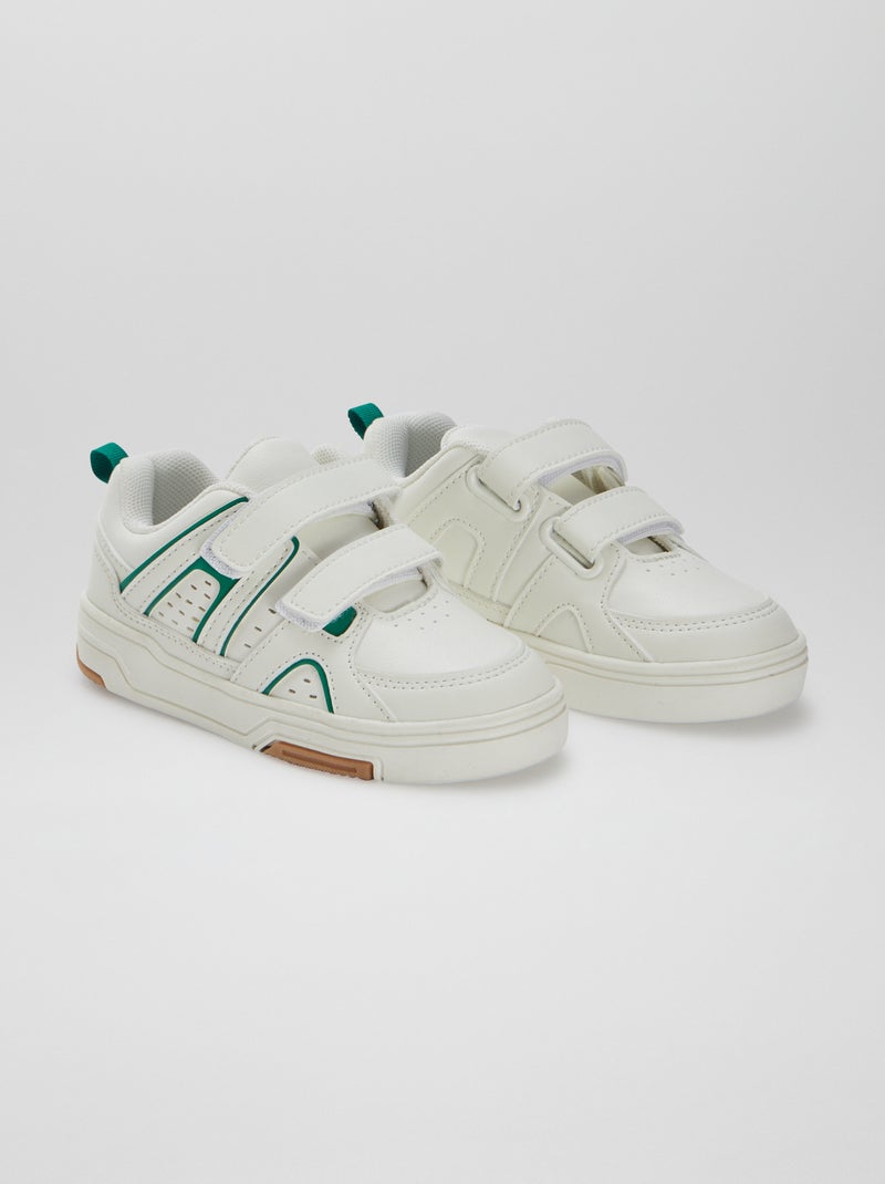 Baskets à scratchs esprit sportif Blanc - Kiabi