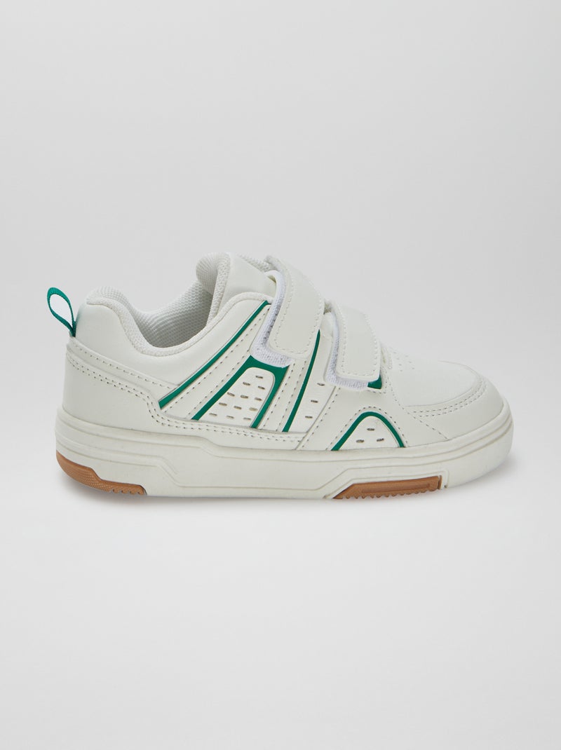 Baskets à scratchs esprit sportif Blanc - Kiabi