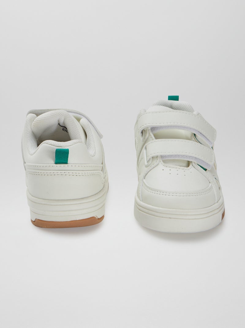 Baskets à scratchs esprit sportif Blanc - Kiabi