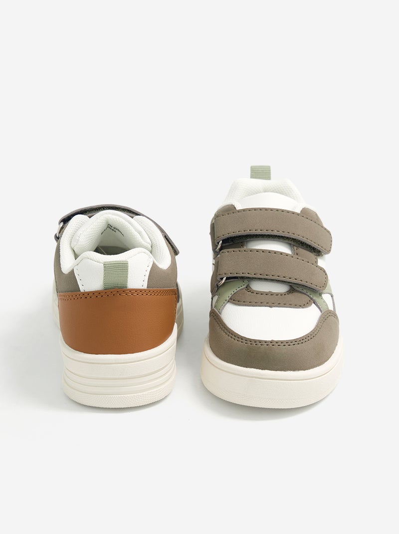 Baskets à scratchs Kaki - Kiabi