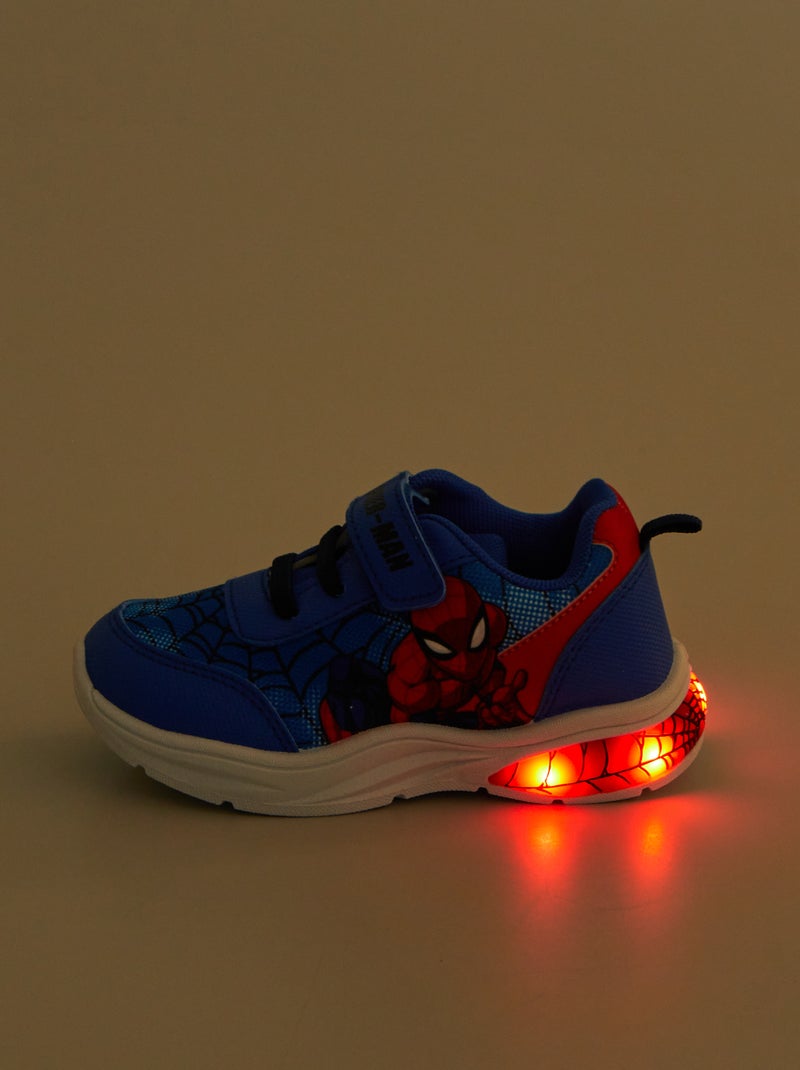 Baskets à semelle lumineuse 'Spider-man' Bleu - Kiabi