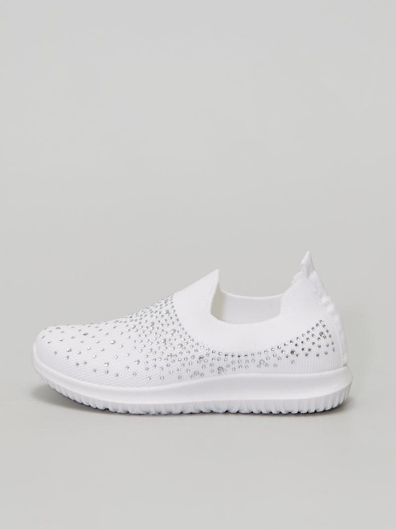 Baskets à strass blanc - Kiabi
