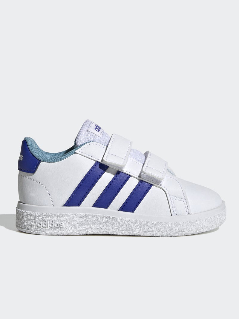 Baskets 'adidas' 'Grand Court' Blanc/bleu - Kiabi