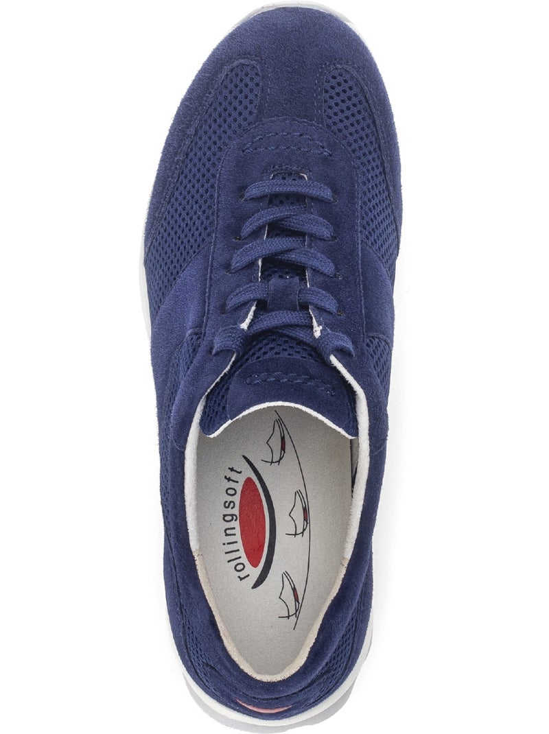 Baskets  ajourées en nubuck Bleu - Kiabi
