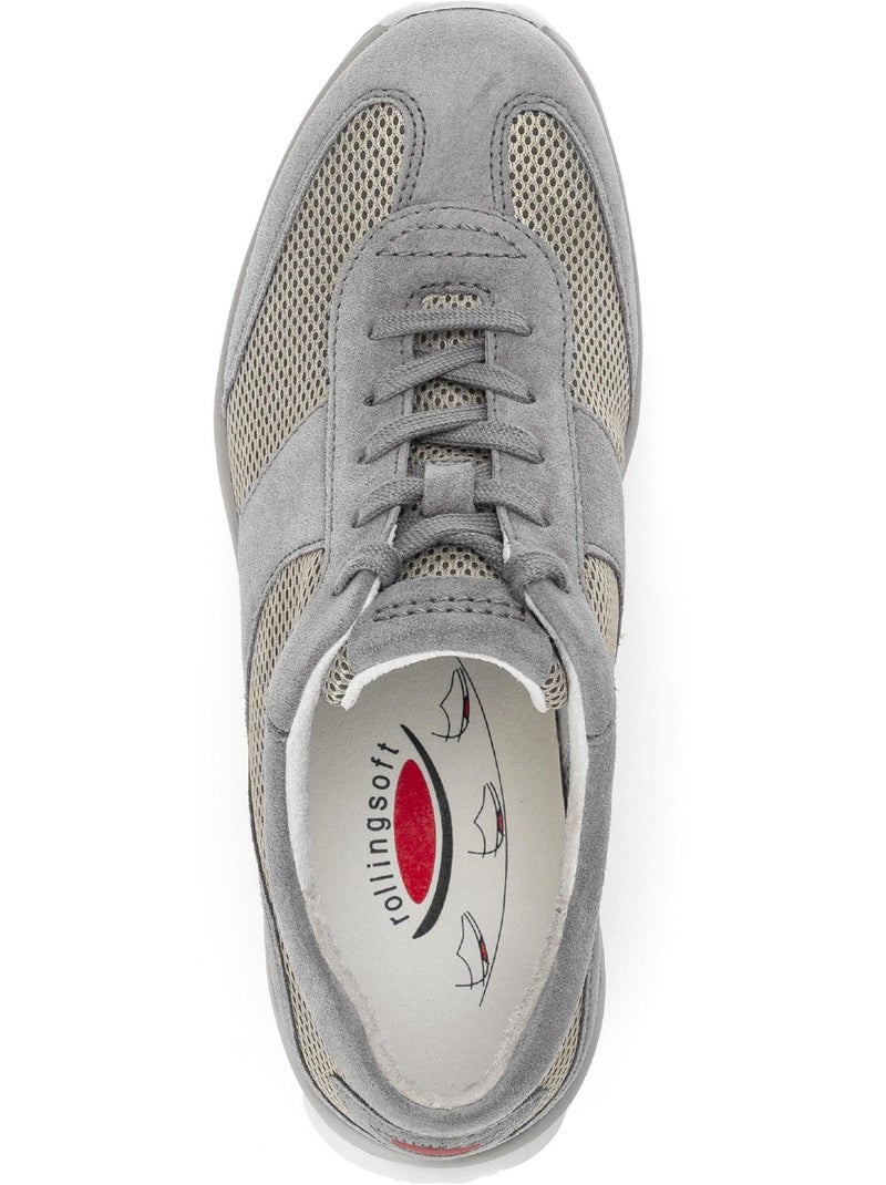 Baskets  ajourées en nubuck Gris Gris - Kiabi