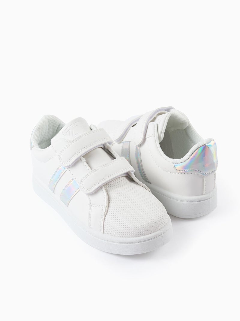 Baskets avec Détails Iridescentes Blanc - Kiabi