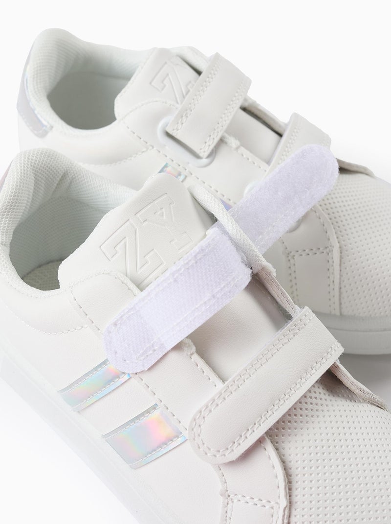 Baskets avec Détails Iridescentes Blanc - Kiabi
