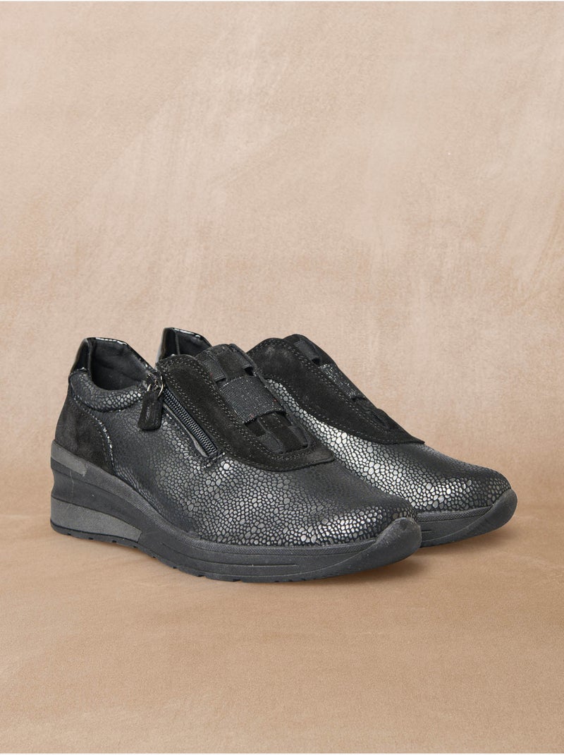 Baskets avec élastiques et zip - PEDICONFORT Noir Noir - Kiabi